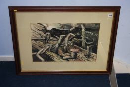 Brian Brown, watercolour, dated 1982, signed, 'Silently the wind may, wines whistle in the wind', 38
