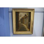 Anthony Proctor, oil on board, signed, 'Up the Street Haworth', 38 x 28cms