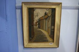 Anthony Proctor, oil on board, signed, 'Up the Street Haworth', 38 x 28cms