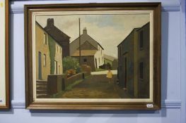 Anthony Proctor, oil on board, signed, 'Cottages in Swaledale', 43 x 59cms