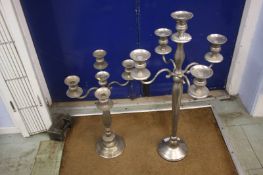 Two four branch candelabra