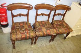Three 19th century mahogany dining chairs