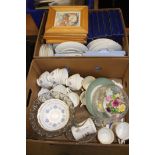 Two boxes of glass and china