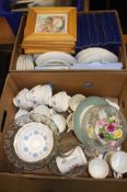 Two boxes of glass and china