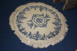 Circular cream rug