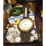 Three boxes of assorted including a barometer