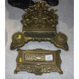 Brass inkstand and stamp box