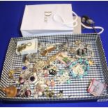 Tray of costume jewellery