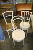 Five painted Bentwood chairs