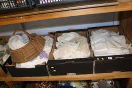 Three boxes of linen