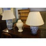 Three various table lamps