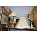 Various mirrors, lamps etc.