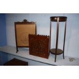 Fire screen, pedestal and a cabinet