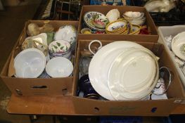 Three boxes of china and glassware