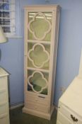 Painted narrow glazed cabinet