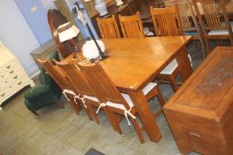 Large refectory table and six chairs