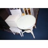 Lloyd Loom circular table, chair etc.