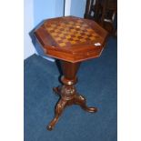 A Victorian chess top work table