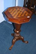 A Victorian chess top work table
