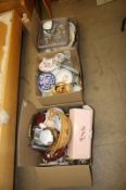 Three boxes miscellaneous china, glass etc.