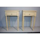 Pair of cream painted bedside drawers