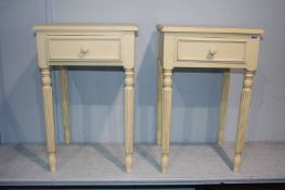 Pair of cream painted bedside drawers
