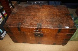 A wooden storage chest, encyclopaedias etc.and an anchor