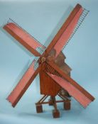 A wooden windmill