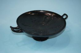 An Art Union of London 1851 cast iron two handled tazza, decorated with classical figures