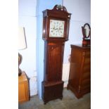 A 19th century mahogany long case clock, with eight day movement, painted dial and two subsidiary