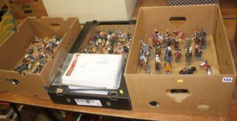 Three boxes of Del Prado military models; cavalry, infantry and medieval