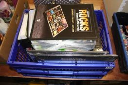 A box of books; volumes of precious rocks, gems and minerals