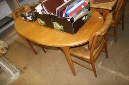 Teak oval dining table with four chairs