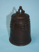 A small Chinese bronze bell, 15cm height