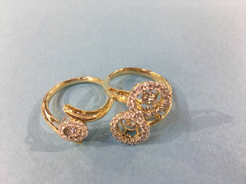 Two 14kt gold diamond set rings, both size 'Q' (cost £1922) - Image 2 of 2