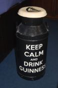 A milk churn, 'Keep Calm and Drink Guinness'