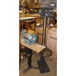 A Clarke metal worker 6" bench grinder and pedestal drill