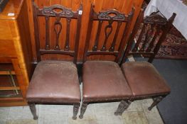 Set of three Edwardian chairs