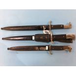 Two Solingen bayonets and a Euf Horster dress bayonet