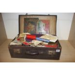 Suitcase containing ephemera