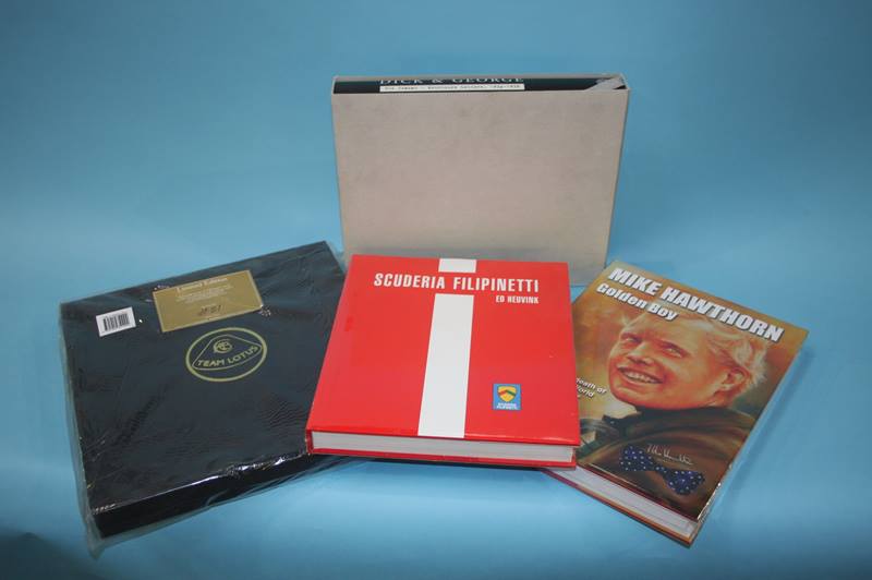 Four Motor Racing related books, including 'Lotus 72 Formula One Icon', by Michael Oliver (ltd