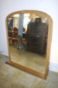 A large gilt over mantle mirror, 155cm height, 131cm wide