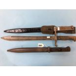 Three various bayonets including Alex Coppel Euf Horster and one other