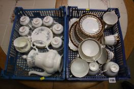 A six piece Royal Kent china tea set and selection of Royal Stafford china