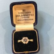 An 18ct gold platinum set solitaire diamond ring, approx. 1.25ct, P2, colour 'O'