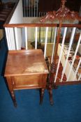 Victorian bedside cabinet and a pole screen stand