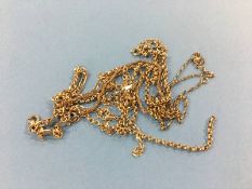 Quantity of 9ct gold necklaces, weight 10.2g