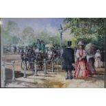 John Sutton, watercolour, signed, 'Hyde Park', 35cm x 50cm