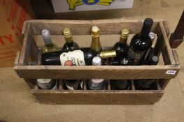 A wooden crate of wine, various vintages