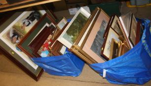 A large quantity of framed pictures